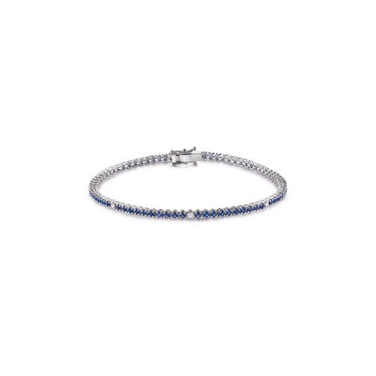 Bracciale griffe tonda con zaffiri - Gioielleria Conte