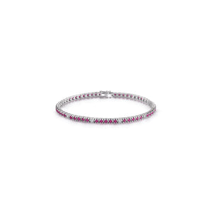 Bracciale Tennis piramide con rubini e diamanti - Gioielleria Conte