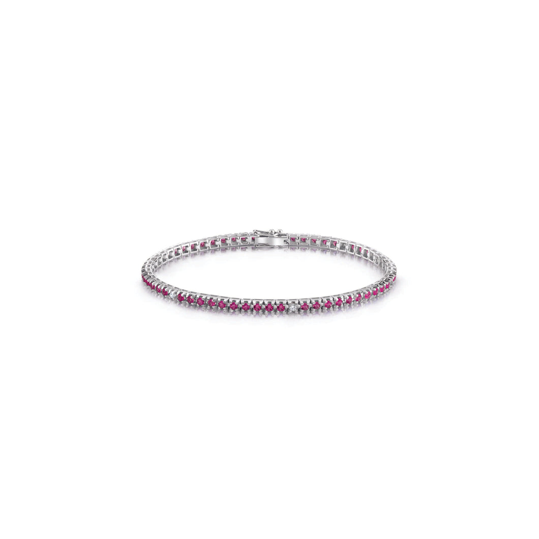 Bracciale Tennis piramide con rubini diamanti - Gioielleria Conte