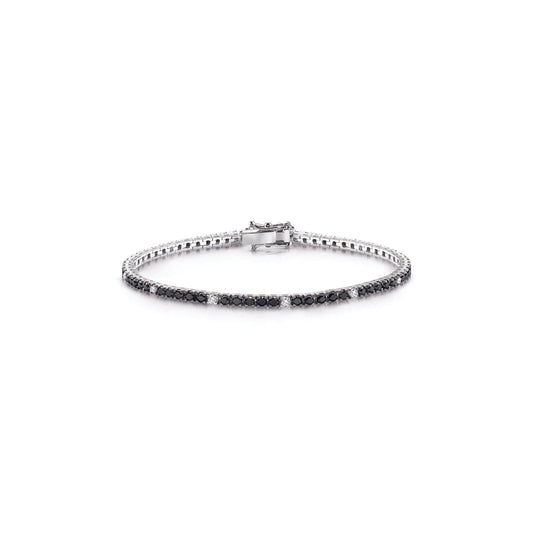 Bracciale Griffe quadra con diamanti neri - Gioielleria Conte