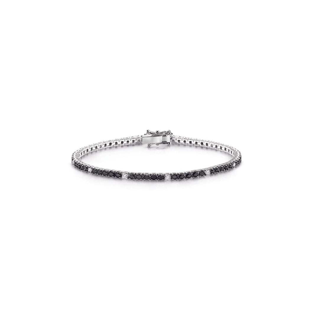 Bracciale Griffe quadra con diamanti neri - Gioielleria Conte