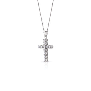 Collana croce con diamanti  griffe tonda - Gioielleria Conte