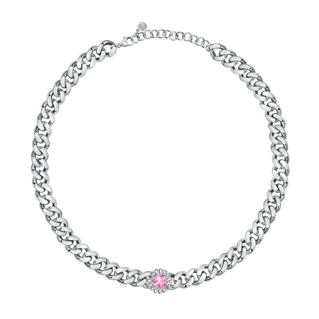 Chiara Ferragni | BRACCIALE BOSSY CHAIN SILVER E PIETRE ROSA - Gioielleria Conte
