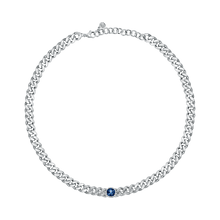 Carica l&#39;immagine nel visualizzatore di Gallery, Chiara Ferragni | COLLANA BOSSY CHAIN SILVER E PIETRE BLU - Gioielleria Conte
