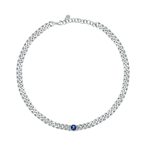 Chiara Ferragni | COLLANA BOSSY CHAIN SILVER E PIETRE BLU - Gioielleria Conte