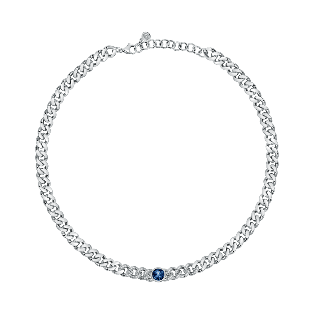 Chiara Ferragni | COLLANA BOSSY CHAIN SILVER E PIETRE BLU - Gioielleria Conte