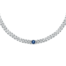 Carica l&#39;immagine nel visualizzatore di Gallery, Chiara Ferragni | COLLANA BOSSY CHAIN SILVER E PIETRE BLU - Gioielleria Conte

