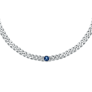 Chiara Ferragni | COLLANA BOSSY CHAIN SILVER E PIETRE BLU - Gioielleria Conte