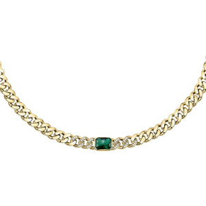 Chiara Ferragni | COLLANA BOSSY CHAIN DORATO SMERALDO - Gioielleria Conte