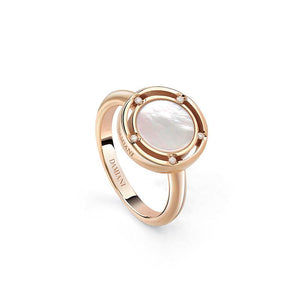 Anello in oro rosa con madreperla e diamanti - Gioielleria Conte