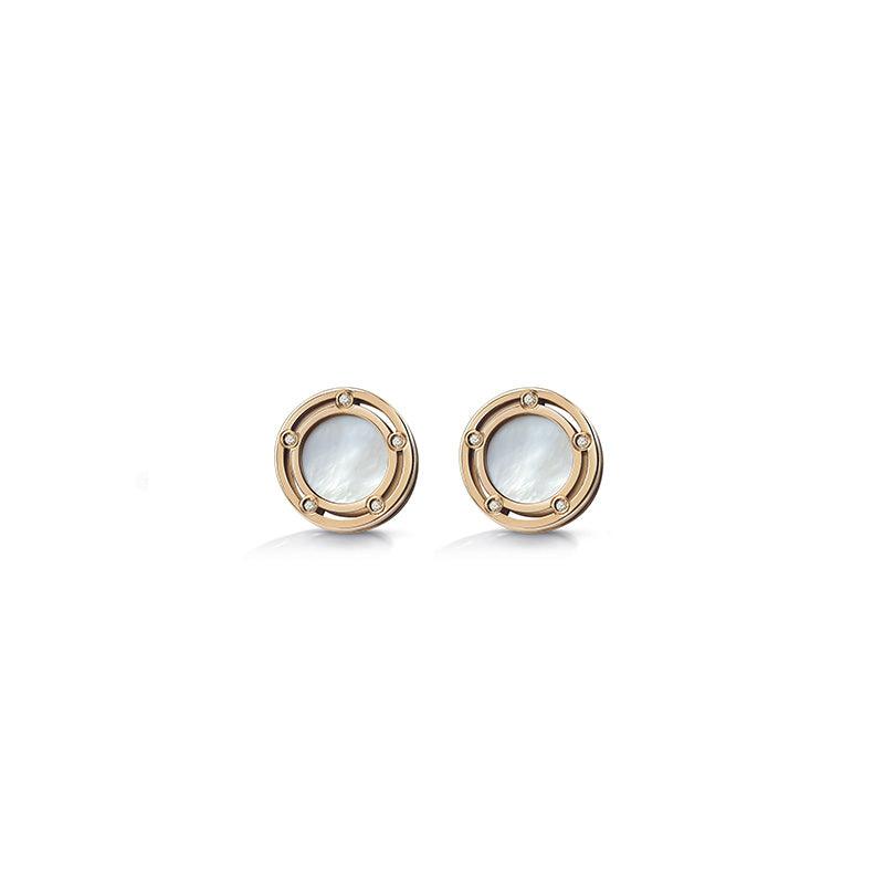 Damiani | D.Side Orecchini in oro rosa, madreperla e diamanti - Gioielleria Conte