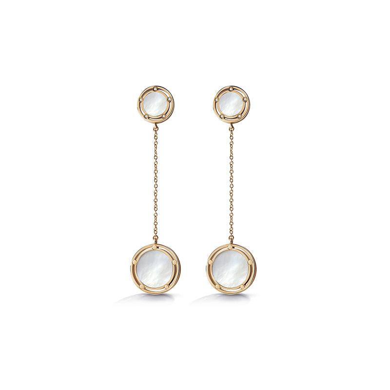 Damiani | D.Side Orecchini in oro rosa, madreperla e diamanti - Gioielleria Conte