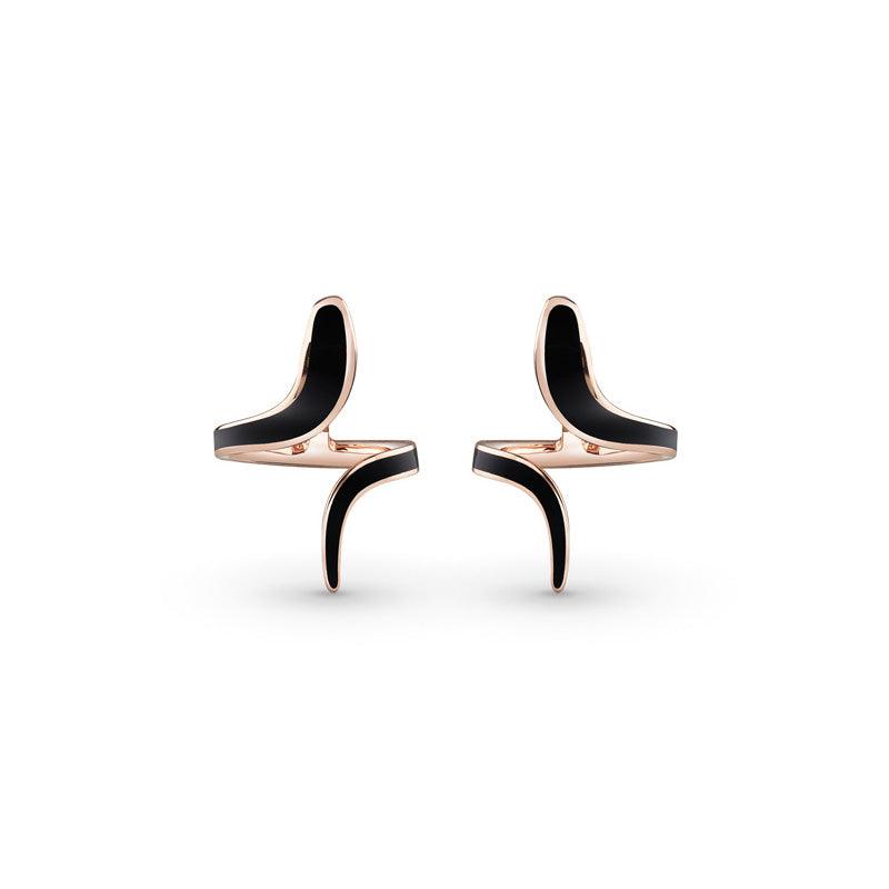 Damiani | Eden Orecchini in oro rosa e ceramica nera - Gioielleria Conte