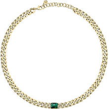 Carica l&#39;immagine nel visualizzatore di Gallery, Chiara Ferragni | COLLANA BOSSY CHAIN DORATO SMERALDO - Gioielleria Conte
