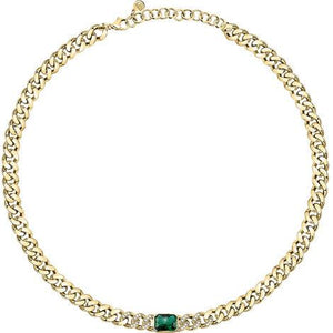 Chiara Ferragni | COLLANA BOSSY CHAIN DORATO SMERALDO - Gioielleria Conte